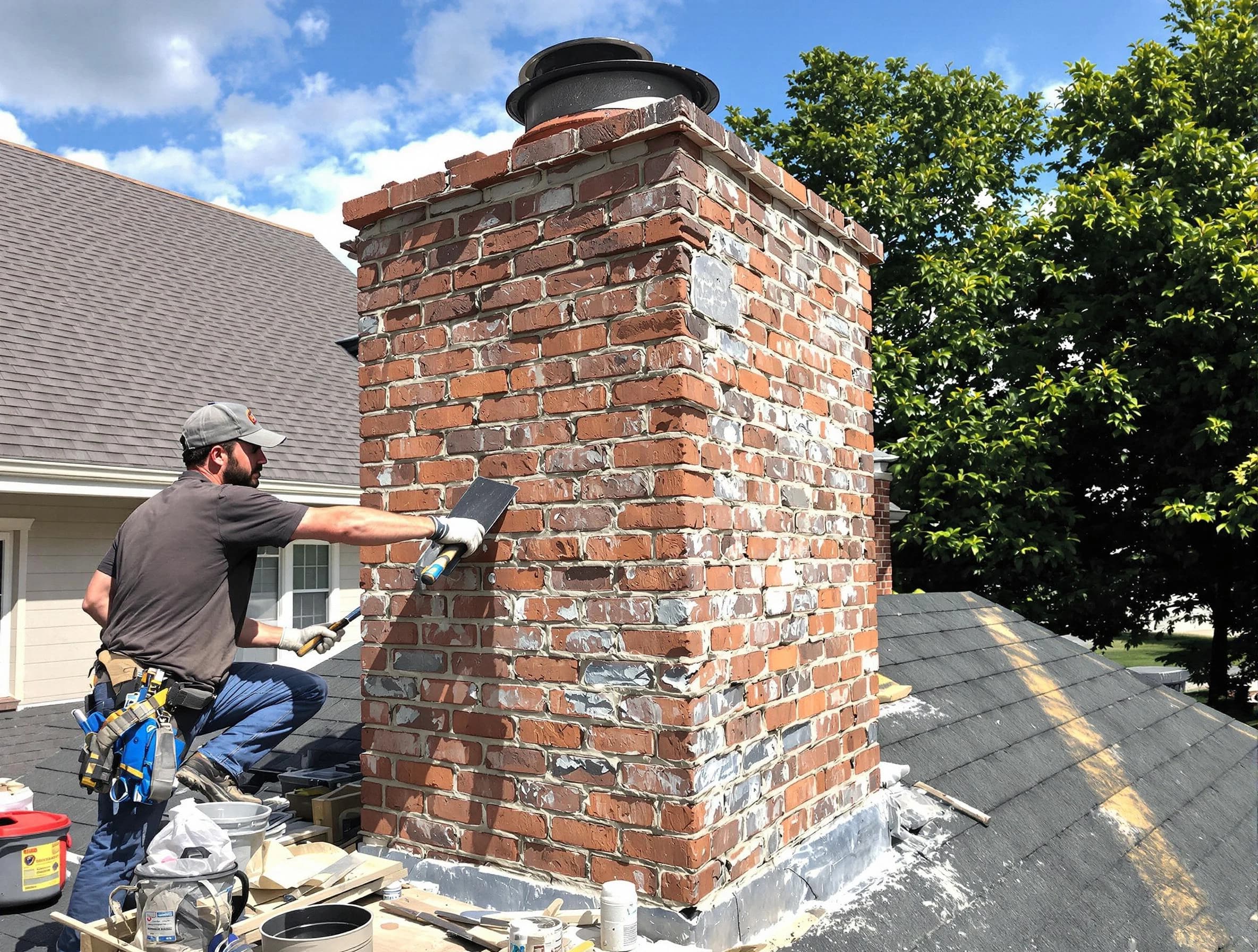 Completed chimney rebuild by Castle Pines Village Chimney Sweep in Castle Pines Village, CO