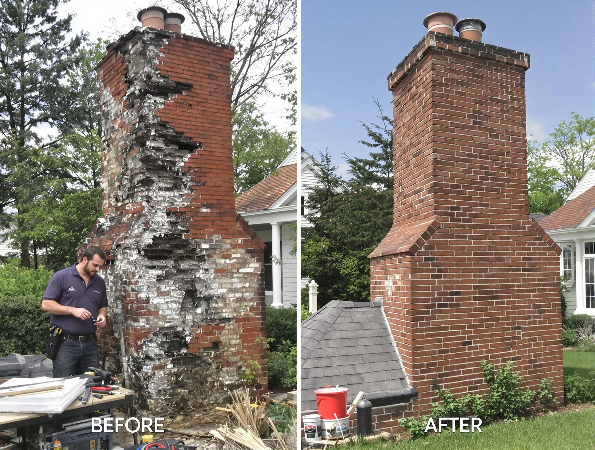 Castle Pines Village Chimney Sweep performing a full chimney restoration in Castle Pines Village, CO